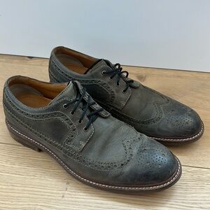 Sperry Top Sider Dress Shoes Mens 11.5 M Oxford Wingtip Lace Up Green Leather